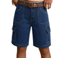 Short cargo en jean coupe ample pour femme