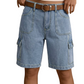 Short cargo en jean coupe ample pour femme