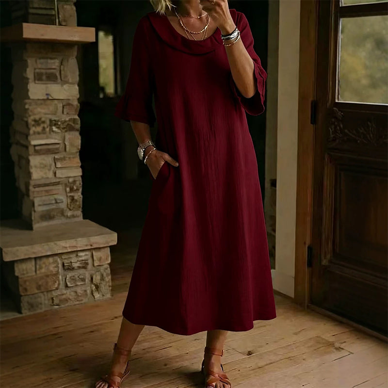 Robe d'été décontractée à col rond pour femme