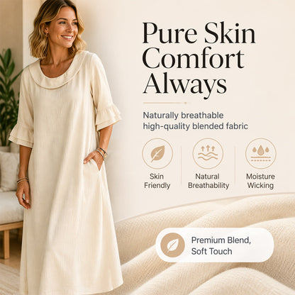 Robe d'été décontractée à col rond pour femme