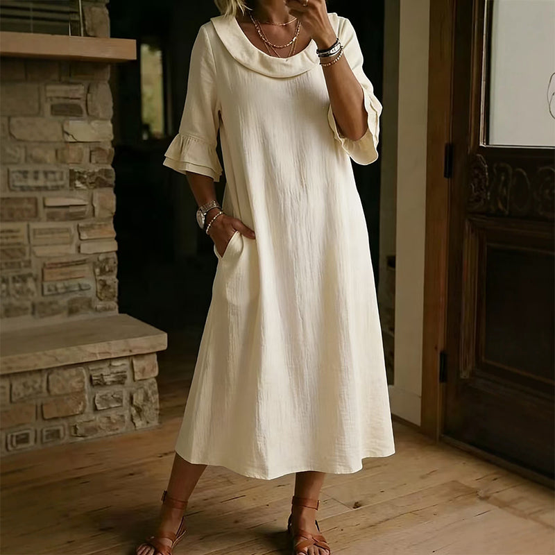 Robe d'été décontractée à col rond pour femme