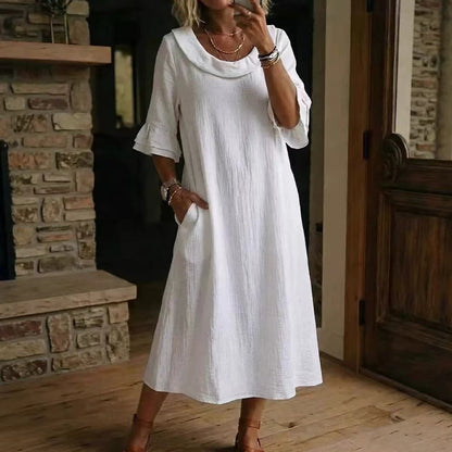 Robe d'été décontractée à col rond pour femme