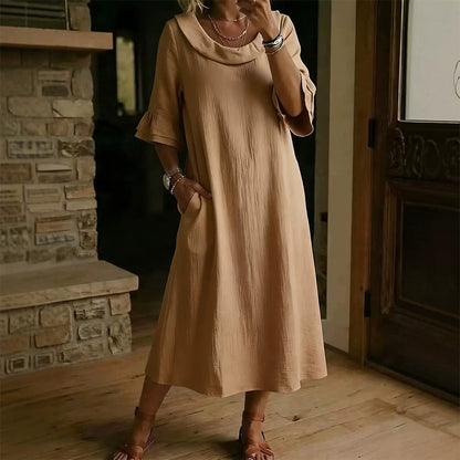 Robe d'été décontractée à col rond pour femme