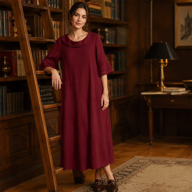 Robe d'été décontractée à col rond pour femme
