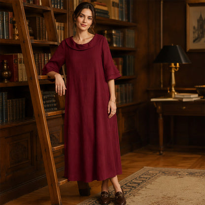 Robe d'été décontractée à col rond pour femme
