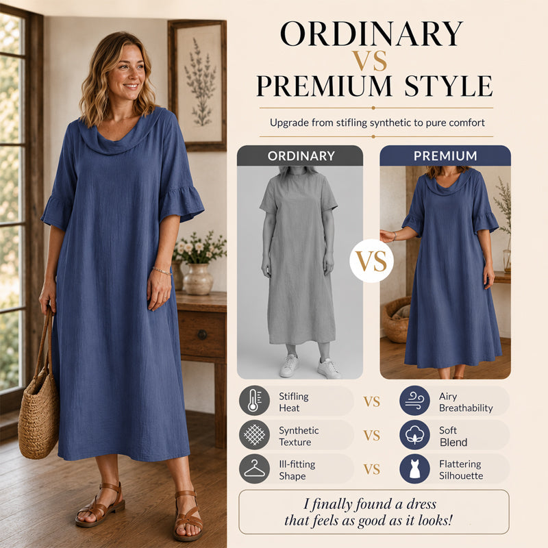 Robe d'été décontractée à col rond pour femme