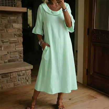 Robe d'été décontractée à col rond pour femme