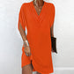 Robe femme à col en V, plissée et à manches chauve-souris