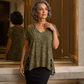 T-shirt ample à col en V imprimé léopard pour femme