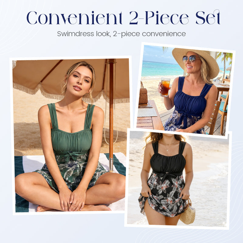 Ensemble de maillot de bain 2 pièces grande taille gainant le ventre
