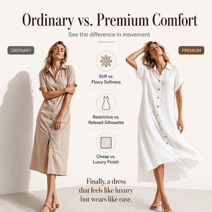 Robe chemise à manches courtes pour femme