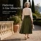 Women's Pleated High Waisted Skirt with Tie Bow