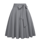 Women's Pleated High Waisted Skirt with Tie Bow