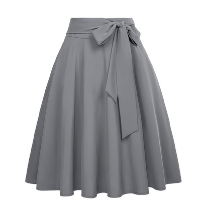 Jupe plissée à taille haute pour femme avec nœud à nouer