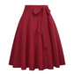 Women's Pleated High Waisted Skirt with Tie Bow