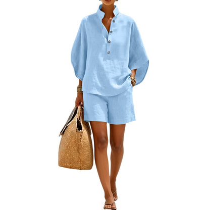 ⌛Offre à durée limitée : ensemble minimaliste composé d'un haut et d'un short décontractés pour femme
