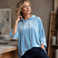 Chandail pull ample en velours à cordon de serrage pour femmes