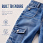 Short cargo en jean pour femme, longueur genou, avec poches