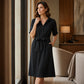 Robe-chemise pour femme à manches 3/4 avec ceinture