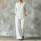 Ensemble chemise décontractée et pantalon large pour femme