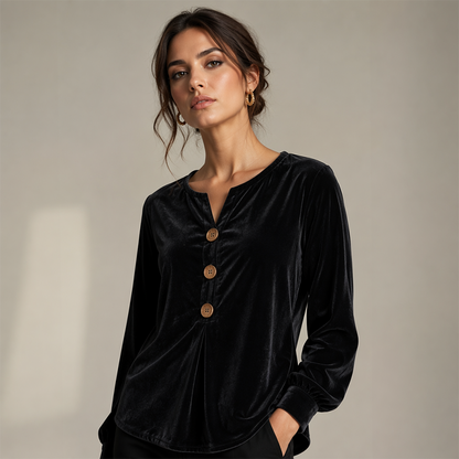 ✨🛍️Nouveauté - Chemisier ample en velours - Léger et aux finitions soignées, pour une élégance au quotidien