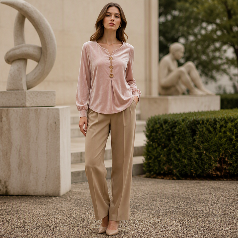 ✨🛍️Nouveauté - Chemisier ample en velours - Léger et aux finitions soignées, pour une élégance au quotidien