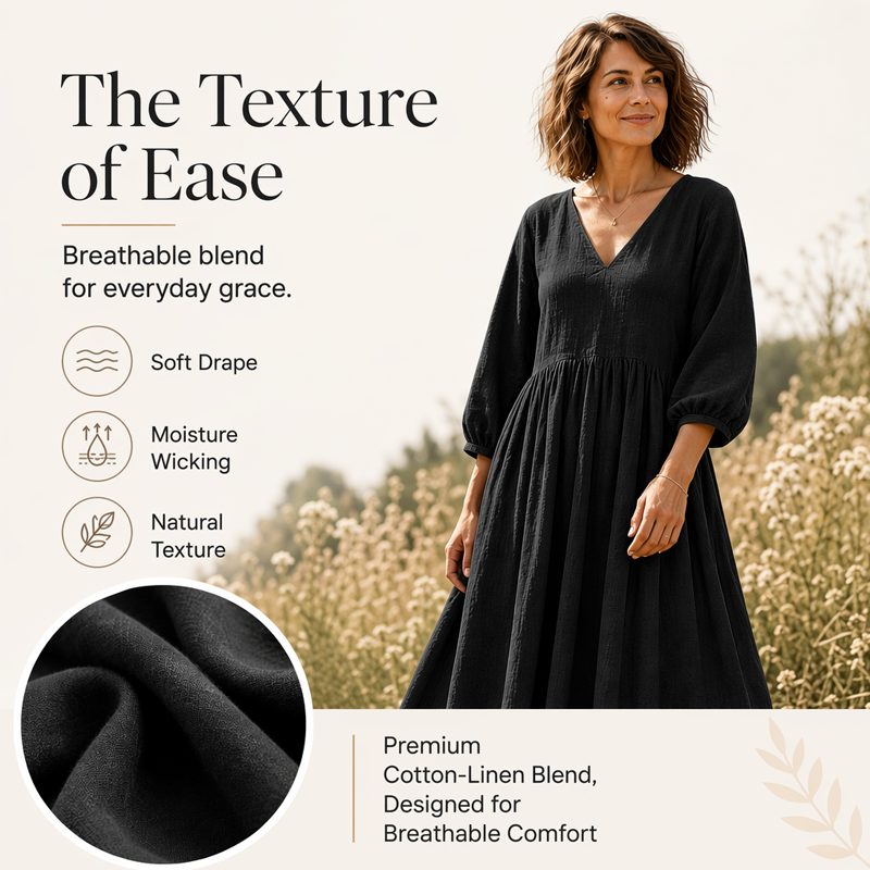 💕Nouveautés -56%👗Robe longue plissée col V pour femme