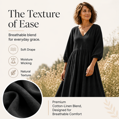 💕Nouveautés -56%👗Robe longue plissée col V pour femme