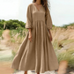 💕Nouveautés -56%👗Robe longue plissée col V pour femme