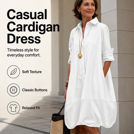 Robe-chemise décontractée à boutons pour femme