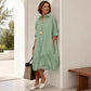 Robe-chemise décontractée à boutons pour femme