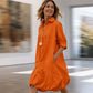 Robe-chemise décontractée à boutons pour femme