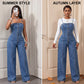 👗💙 Combinaison en jean à bretelles fines et jambes larges pour femme – 50 % de réduction ! Un style décontracté, le confort d'une coupe à jambes larges, un jean classique : votre nouvelle tenue préférée pour les beaux jours. ☁️☀️