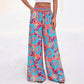 Pantalon large à taille haute à imprimé floral pour femme