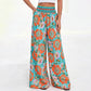 Pantalon large à taille haute à imprimé floral pour femme