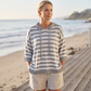 Pull à capuche rayé décontracté pour femme