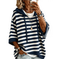 Pull à capuche rayé décontracté pour femme