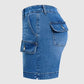Short en jean stretch décontracté pour femme