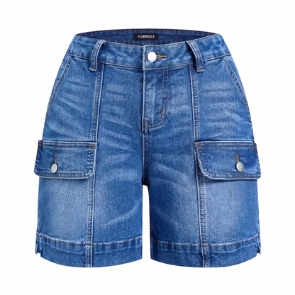 Short en jean stretch décontracté pour femme