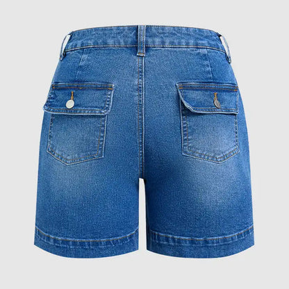 Short en jean stretch décontracté pour femme
