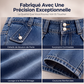 Short en jean taille haute longueur genou pour femme
