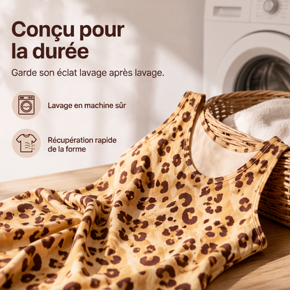 Robe ligne A léopard sans effort