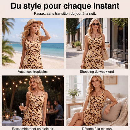 Robe ligne A léopard sans effort