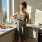 Robe nuisette grande taille à imprimé léopard, coupe ample
