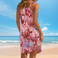 Robe de plage d'été sans bretelles à imprimé style océan