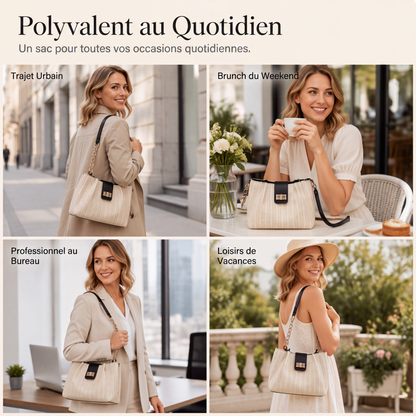 🧺👜 Sac d’été en paille tressée – Ultra-léger, anse réglable, magnifique texture artisanale, assez grand pour glisser une serviette de plage, des lunettes et même une baguette sous le bras 🥖🏖️
