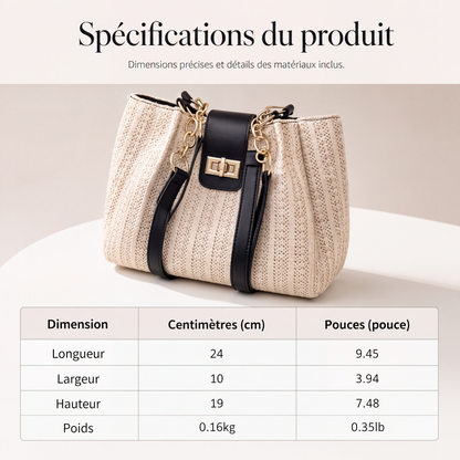🧺👜 Sac d’été en paille tressée – Ultra-léger, anse réglable, magnifique texture artisanale, assez grand pour glisser une serviette de plage, des lunettes et même une baguette sous le bras 🥖🏖️