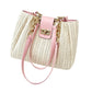 🧺👜 Sac d’été en paille tressée – Ultra-léger, anse réglable, magnifique texture artisanale, assez grand pour glisser une serviette de plage, des lunettes et même une baguette sous le bras 🥖🏖️