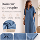 Robe en jean ample pour femme, boutonnée devant