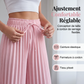 Pantalon plissé à jambes larges avec taille à cordon